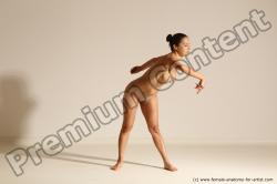 Nude Gymnastic poses Woman White Moving poses Slim medium blond Dynamic poses Pinup